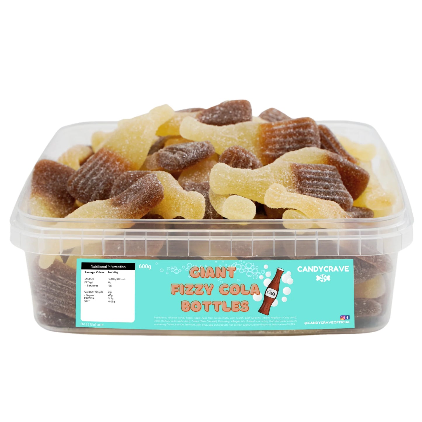 Candycrave Giant Cola Bottles Tub 600g