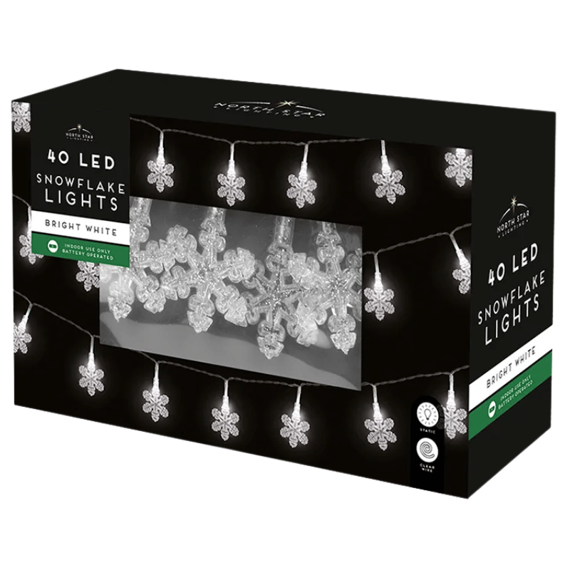 40 LED Ultra Bright Festive Snowflake Lights