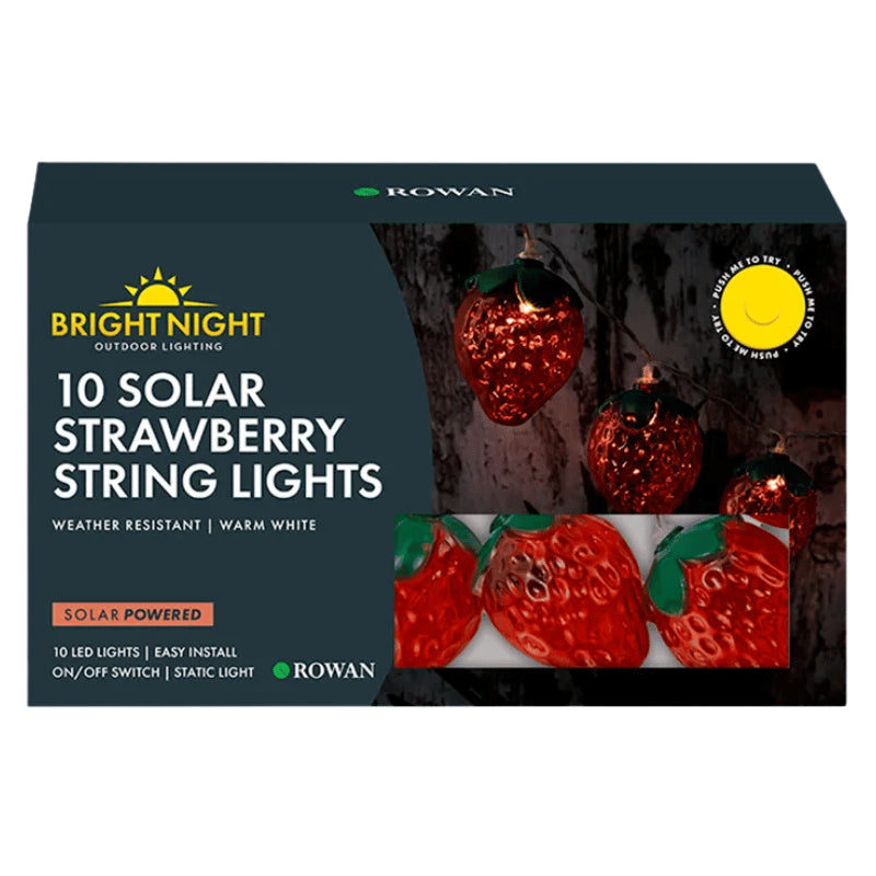 Solar LED Strawberry String Lights 10PK