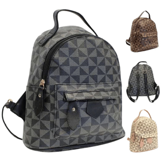 Nicole Brown Geo Design Mini Backpack
