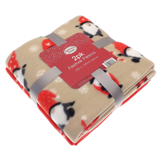 Pack of 2 Gonk & Snowflake Fleece Throws