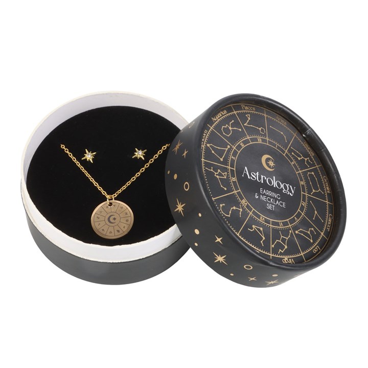 Astrology Wheel Earring & Necklace Set