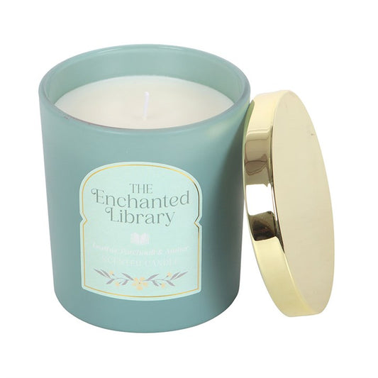 The Enchanted Library Leather, Patchouli and Amber Candle