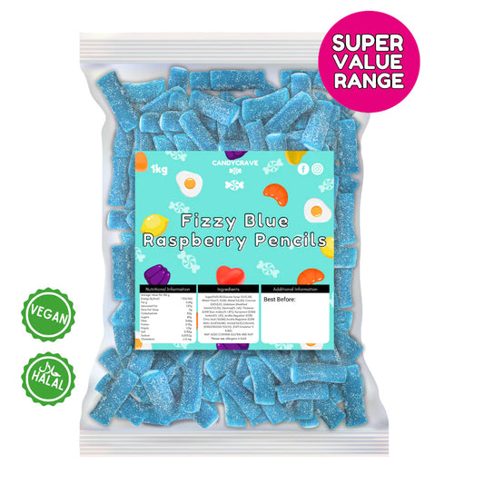 Candycrave Fizzy Blue Raspberry Bottles 1kg