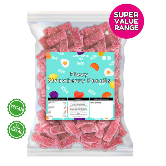 Candycrave Fizzy Strawberry Pencils 1kg