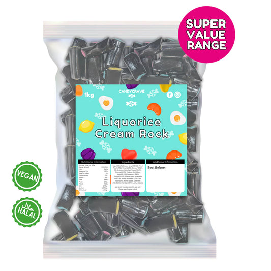 Candycrave Liquorice Cream Rock 1kg