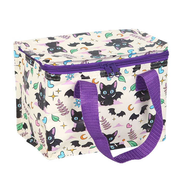 Cute And Creepy Cat Print Lunch Bag