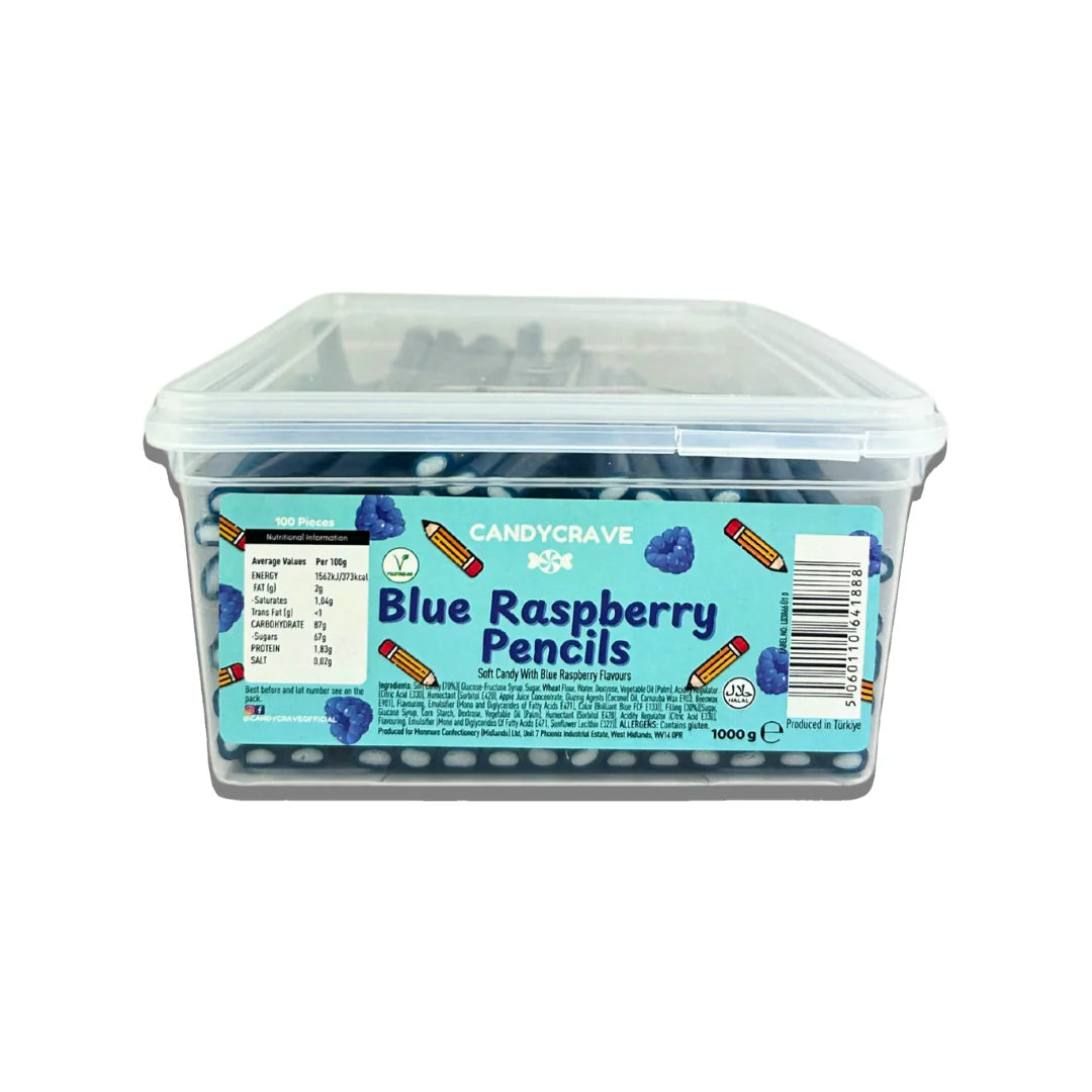 Candycrave Blue Raspberry Pencils Tub