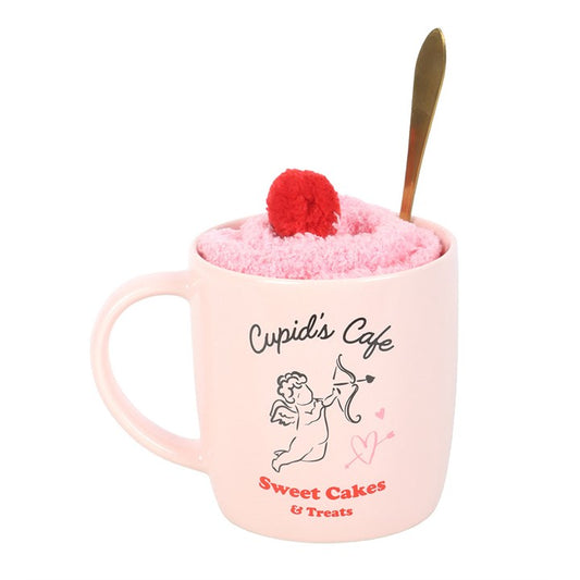 Cupid's Cafe Mug, Spoon & Socks Set