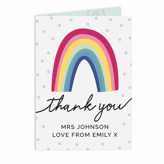 Personalised Rainbow Thank You Card