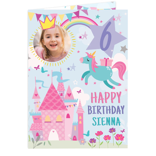 Personalised Photo Upload Princess Birthday Card