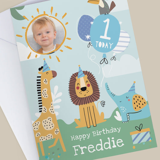 Personalised Photo Upload Animal Birthday Card