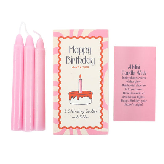 Set of 3 Happy Birthday Candles in a Box