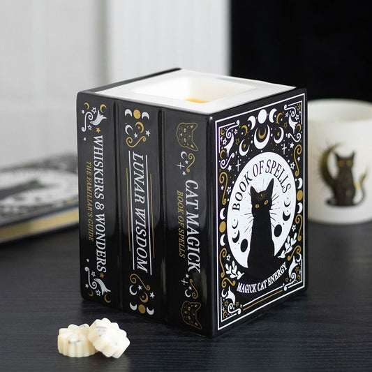 Black Cat Book of Spells Oil Burner & Wax Warmer