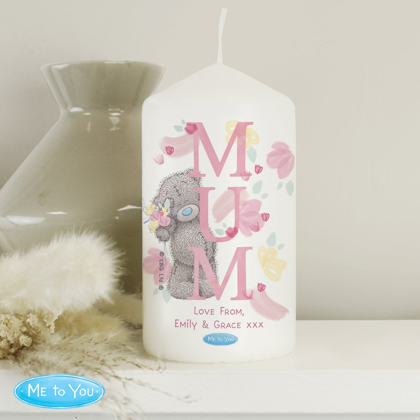Personalised Me To You Mum Pillar Candle