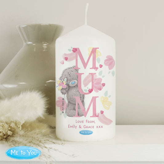 Personalised Me To You Mum Pillar Candle