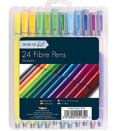 24 Pack Washable Fibre Pens