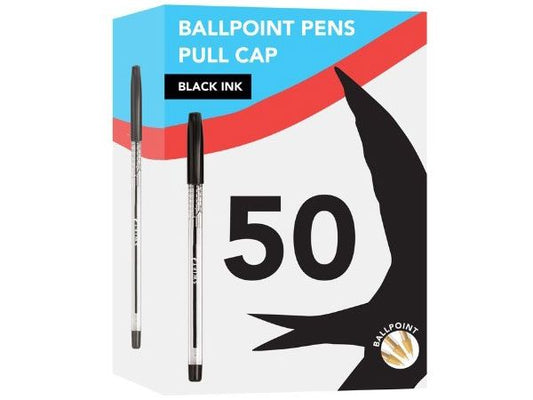 Swift 50PK Ballpoint Writing Pens - Black