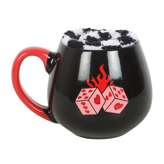 Black Dice Mug & Sock Set