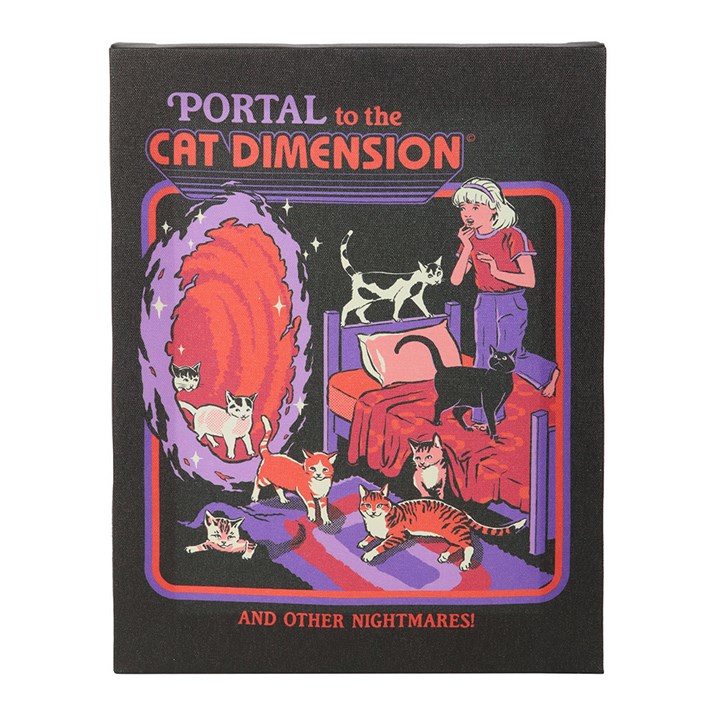 The Cat Dimension Canvas Plaque by Steven Rhodes