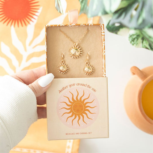 Sun Earring & Necklace Set