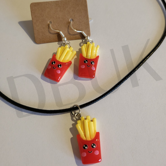 Fries Earrings & Necklace