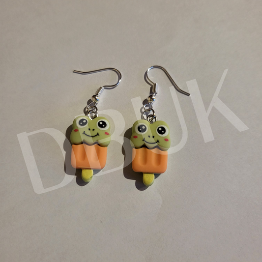 Novelty Frog Ice Lolly Earrings