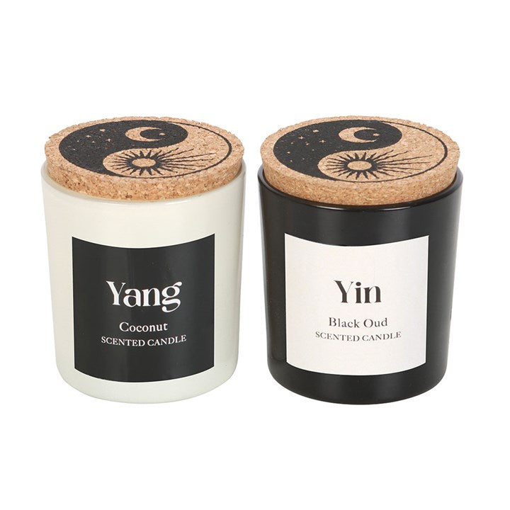 Set of 2 Yin Yang Black Oud & Coconut Candles