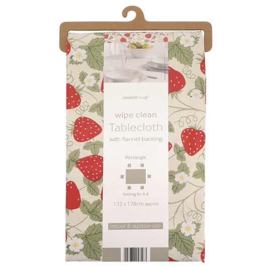Strawberries Design Wipe clean Tablecloth