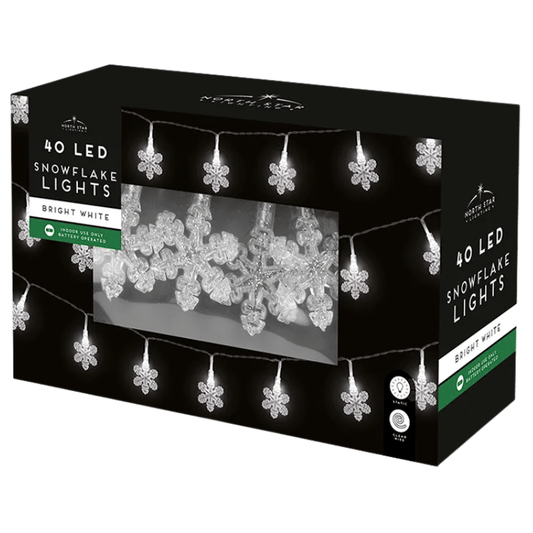 40 LED Ultra Bright Festive Snowflake Lights
