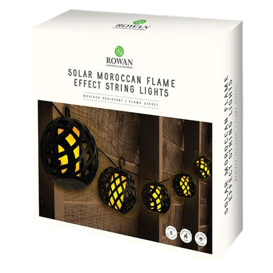 Moroccan Flame Effect Solar String Lights - 8 Pack
