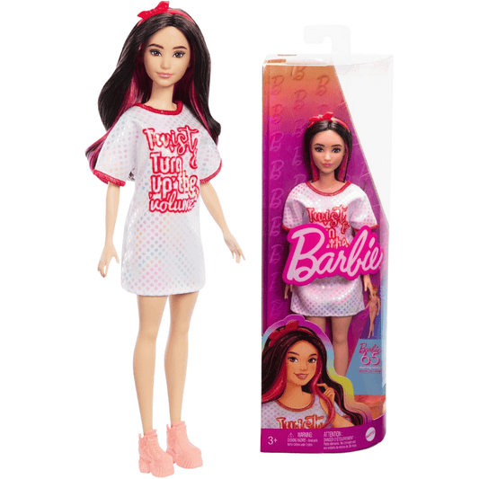 Official Barbie Fashionista - Black Wavy Hair with Twist n Turn Dress