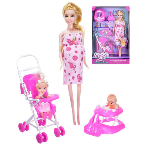 Mum To Be Push Chair Doll with Accessories