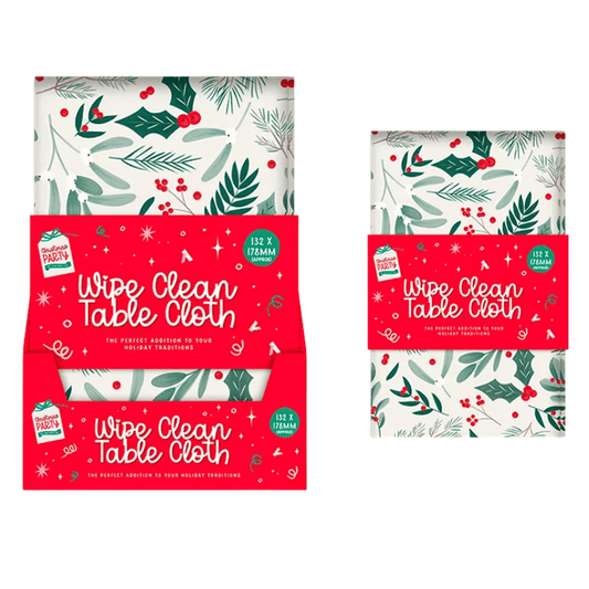 Christmas Holly Printed Wipe Clean Tablecloth