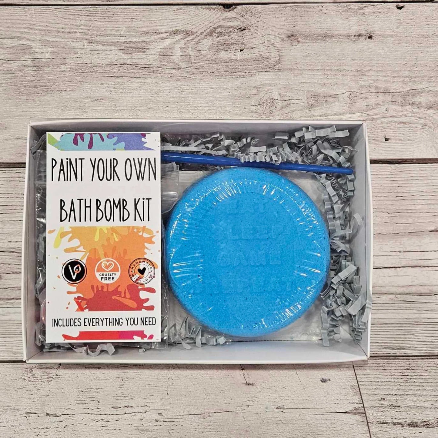 Paint Your Own Eat, Sleep, Game, Repeat Bath Bomb Kit